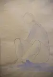Bernard Bouts, Mujer, dibujo a la tinta y realces de acuarela