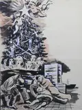 La Navidad De Los Pobres by Rata de dos patas, acuarela y tinta sobre papel, offered Oct 2025