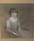 Mujer Sentada by Henri Royer, pastel y carbonilla sobre papel, offered Oct 2025