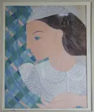 Norah Borges, Perfil De Mujer, témpera sobre papel