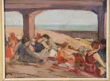 Escollera De Mar Del Plata by Pedro Roca Y Marsal, óleo sobre cartón, offered Oct 2025