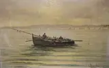 Barca De Pescadores by Antonio Coppola, óleo sobre cartón entelado, offered Oct 2025