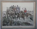 EL AGUATERO y CARRETA DE DESEMBARQUE by César Hipólito Bacle, litografías en colores, de la serie "Trages y Costumbres de Buenos Aires", offered Oct 2025