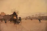 Luigi Loir, Quartier Clignancourt Efet De Crepuscule, gouache