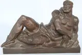 El Tiempo by Alfredo Bigatti, escultura de bronce patinado, offered Aug 2025