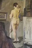 La Modelo by Ana Weiss de Rossi, óleo sobre tela, offered Aug 2025