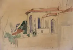 Jean Dufy, L' Eglise, acuarela