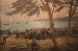 Federico Morello, Mirando La Regata, óleo sobre tabla