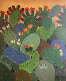 Bibi Zogbé, Cactus, óleo sobre cartón