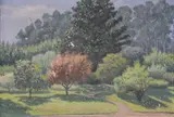 Cupertino del Campo, El Jardin Por La Mañana, óleo sobre tela