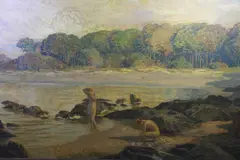 Baigneuses by Émile-René Ménard, óleo sobre tela, offered Jun 2025