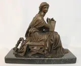 Alegoria De Las Letras by Eugène-Antoine Aizelin, escultura de bronce patinado, offered Jun 2025