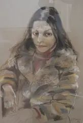 Carlos Alonso, Retrato De Joven Mujer, técnica mixta