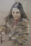 Carlos Alonso, Retrato De Joven Mujer, técnica mixta