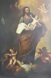 San Jose Y El Niño Con Angeles by Joaquín Campos, óleo sobre tela, offered Jun 2025