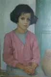 Niña Con Blusa Rosa by Ana Weiss de Rossi, óleo sobre tela pegada sobre cartón, offered Jun 2025