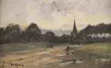 Jacques Witjens Stephan, Paisaje Con Iglesia