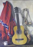 Poncho Y Guitarra by Andres Gomez Bustillo, óleo sobre tela, offered Jun 2025