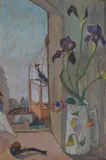 Jose Luis Menghi, Jarra Con Flores, óleo sobre cartón
