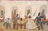 Candombe by Octavio Rojo, técnica mixta inicialada OR 004 abajo a la izquierda, offered Jun 2025
