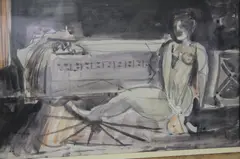 Leopoldo Presas, Mujer Recostada, técnica mixta