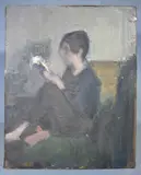 Eduardo Faradje, Joven Leyendo, óleo sobre tela