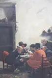 Claus Meyer, Lectura En La Taberna, óleo sobre tela