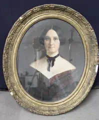 Édouard Viénot, Retrato De Una Joven Mujer, óleo oval sobre tela