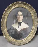 Retrato De Una Joven Mujer by Édouard Viénot, óleo oval sobre tela, offered Mar 2025