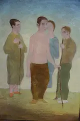 Luis Barragán, Peregrinos, óleo sobre tela