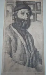 Gustave Pierre, Hombre Con Pipa, grabado al aguafuerte