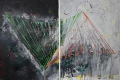 Pérez Celis, Composicion, óleo sobre papel