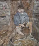 Niño Bajo Un Arbol by Enrique Policastro, gouache, offered Dec 2024