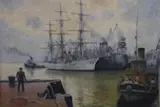 Oscar Antonio Vaz, Entrando A Puerto, óleo sobre tela