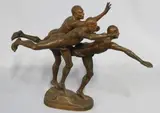 Alfred Boucher, Au But, escultura de bronce con pátina marrón