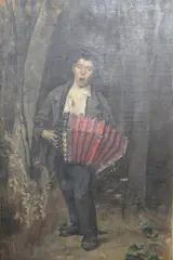 Albert Kappis, Joven Con Bandoneon, óleo sobre tela