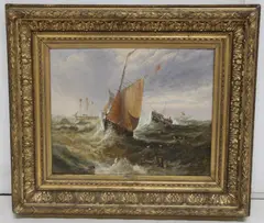 Edwin Hayes, Barcos En Una Tormenta, óleo sobre tela