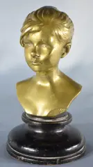 Édouard Houssin, Buste De Louise Demont, escultura de bronce dorado