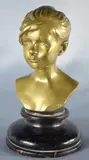 Édouard Houssin, Buste De Louise Demont, escultura de bronce dorado