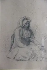 Jean-Léon Gérôme, Arnaute, dibujo al lápiz