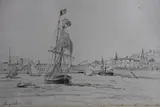Johan Jongkind, Entree Du Port De Honfleur, grabado