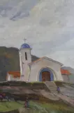 Capilla Norteña by Tomàs Ditaranto, óleo sobre tabla, offered Oct 2024