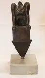 Leo Vinci, Hombre Con Figuras Geometricas, escultura de bronce patinado