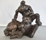 Troiano Troiani, Centauro, escultura de bronce con pátina marrón