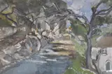 Max Jacob, Camino Arbolado, gouache