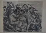 Otto Dix, Die Barrikade, grabado a la punta seca