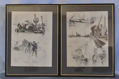 Charles Fouqueray, Escenas De La Marina Francesa, litografías en colores