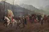 Paseo De La Realeza by Salvador Sánchez Barbudo, óleo sobre tela, offered Dec 2023