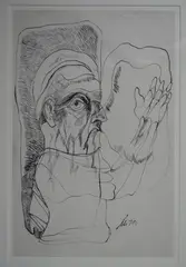 Ernesto Deira, Mano En Alto, dibujo a la tinta