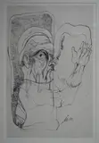Ernesto Deira, Mano En Alto, dibujo a la tinta